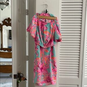 Lilly Pulitzer Vibrant Pink and Aqua dirt set